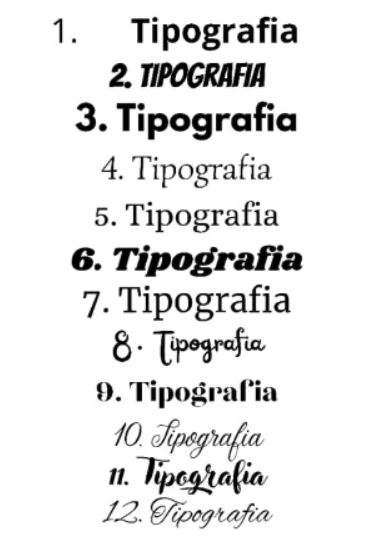 Tipografías disponibles
